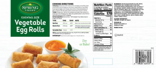 Spring Valley Vegetable Egg Rolls Perspective: back