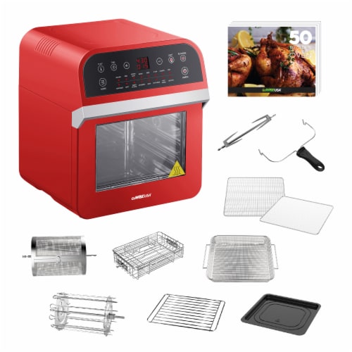 GoWISE USA Deluxe 12.7 Quarts 15 in 1 Electric Air Fryer Oven Red