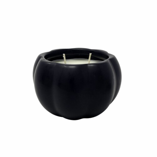 Sand + Fog Home Black Pumpkin Shaped Candle Perspective: back