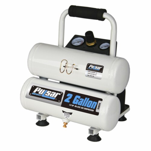 Pulsar Twin Tank Air Compressor with Nail Gun Perspective: back