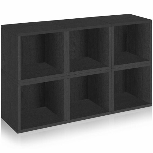 Black wooden cube storage hotsell