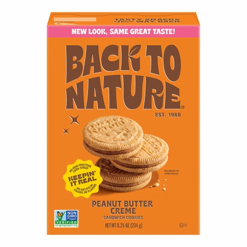 Back to Nature Peanut Butter Creme Sandwich Cookies Perspective: back