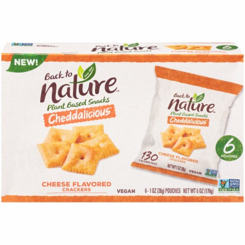 Back to Nature Cheddalicious Cheese Flavored Crackers Perspective: back