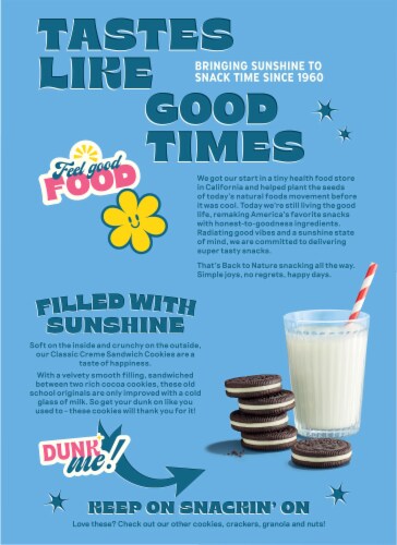 Back to Nature® Classic Creme Sandwich Cookies Perspective: back