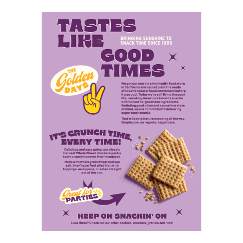 Back to Nature® Harvest Whole Wheat Crackers Perspective: back