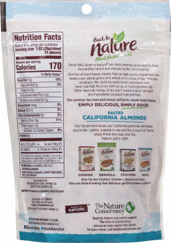 Back To Nature™ Salted California Almonds Perspective: back
