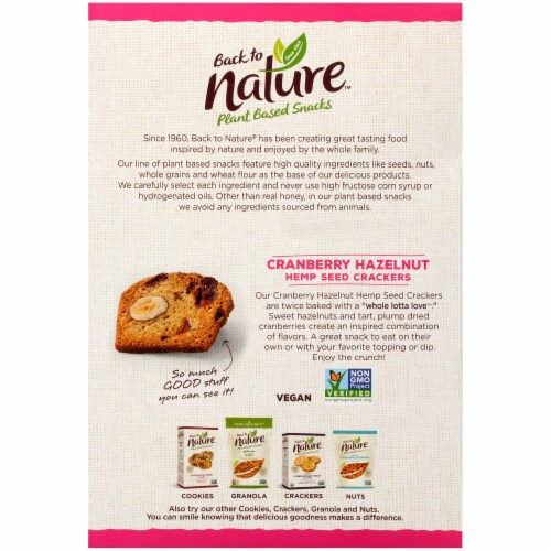 Back to Nature Whole Lotta Love Cranberry Hazelnut Crackers Perspective: back