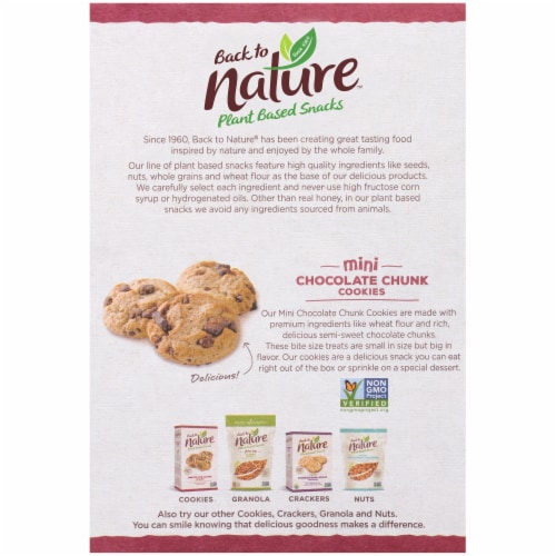 Back to Nature™ Plant Based Mini Chocolate Chunk Cookies Perspective: back