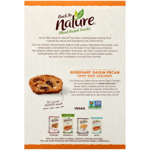 Back to Nature Whole Lotta Love Rosemary Raisin Pecan Crackers Perspective: back