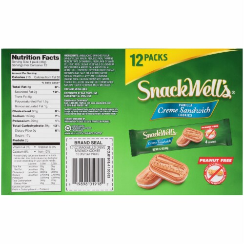 Snackwell's Vanilla Cream Sandwich Cookies Perspective: back