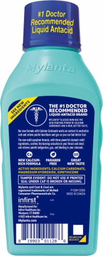 Mylanta® Classic Flavor Liquid Antacid & Antigas Perspective: back