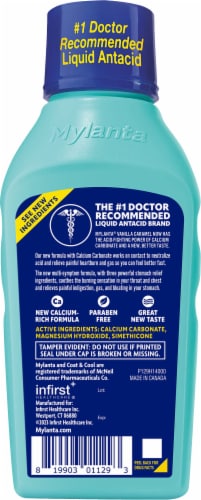 Mylanta® Vanilla Caramel Flavor Liquid Antacid & Antigas Perspective: back
