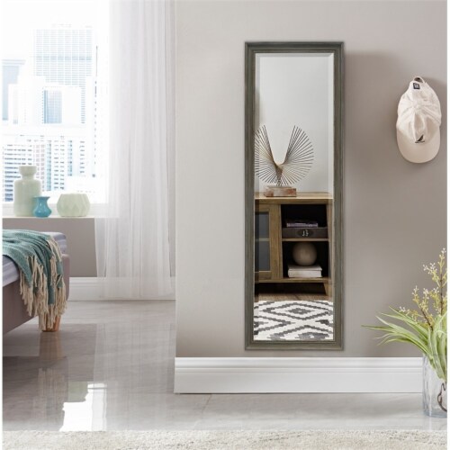 Martin Svensson Home Farmhouse Full Length Floor Mirror with Stand Antique Grey Perspective: back
