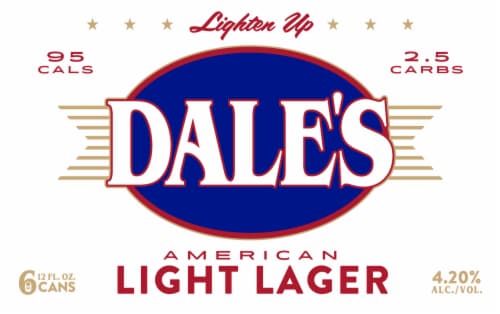 Dale's American Light Lager Beer Cans Perspective: back