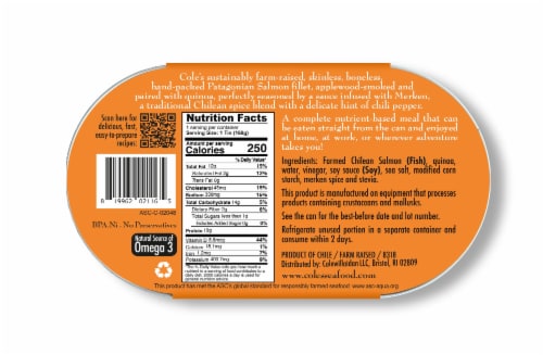 Cole's® Ready To Eat Patagonian Smoked Salmon Fillet with Quinoa Perspective: back