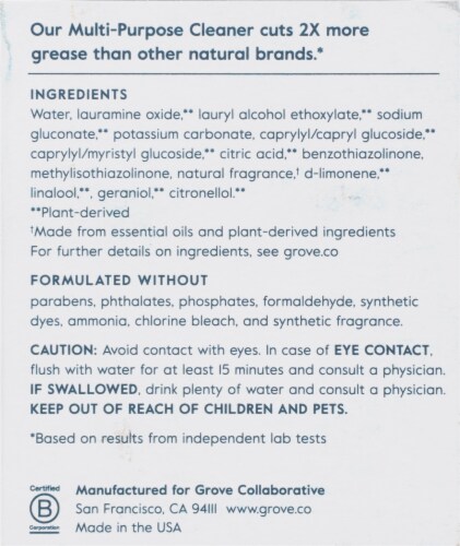 Grove Co.™ Orange & Rosemary Scented Multi-Purpose Cleaner Perspective: back