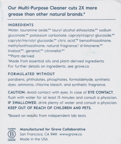 Grove Co.™ Orange & Rosemary Scented Multi-Purpose Cleaner Perspective: back