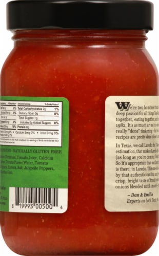 Dan & Emilio's Tex-Mex Mild Cantina Salsa Perspective: back