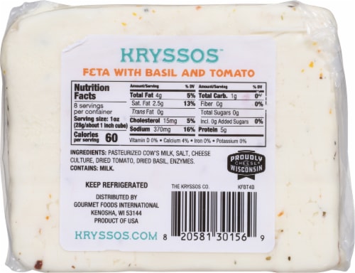 The Kryssos Co® Feta Cheese with Tomato & Basil Perspective: back