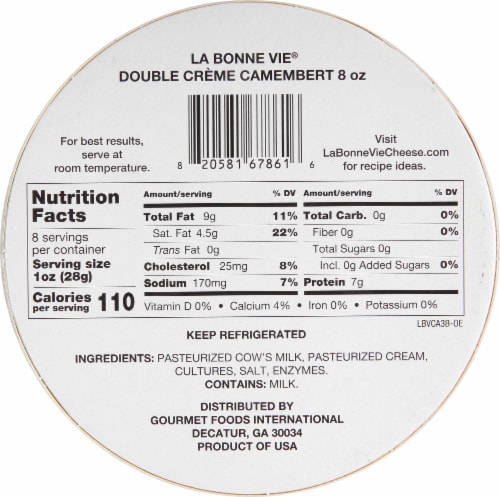 La Bonne Vie® Soft Ripened Camembert Cheese Perspective: back