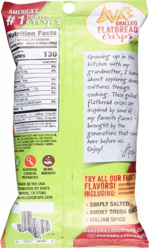 Ava's Grilled Crisps Red Chili Lime Flatbread Crisps Perspective: back