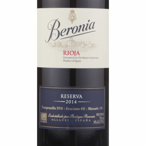 Beronia Reserva Tempranillo Spain Red Wine Perspective: back