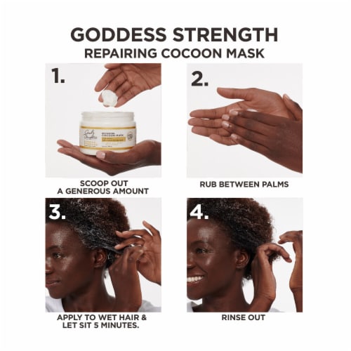 Carol's Daughter Goddess Strength Repairing Cocoon Hair Mask For Weak, Breakage Prone Hair Perspective: back