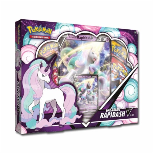 Pokemon Glarian Rapidash V Box Trading Card Game Perspective: back