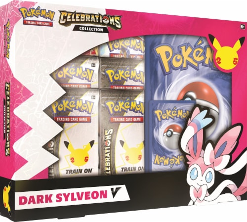 Pokemon: Celebrations: Lance's Charizard V OR Dark Sylveon V Trading Card Collection Perspective: back