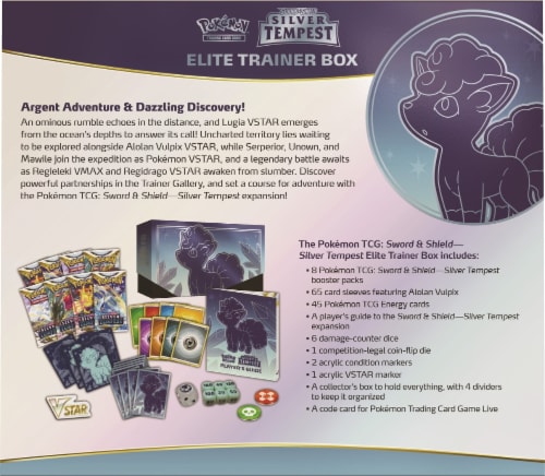 Pokemon Sword and Shield 12 Silver Tempest Elite Trainer Box Perspective: back