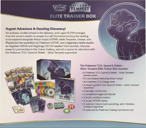 Pokemon Sword and Shield 12 Silver Tempest Elite Trainer Box Perspective: back