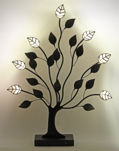 Alpine Lighted Indoor LED Metal Tree Patio Garden Decor, (ONY104HH-L) Perspective: back