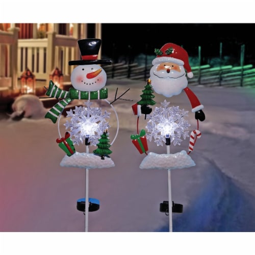 Alpine 36 In. LED Snowman/Santa Solar Stake Light RGG358A Pack of 8, 8 ...