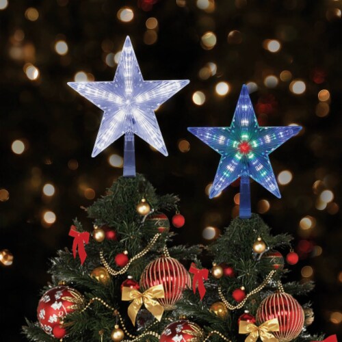 Alpine 8-Function LED 9 In. Star Christmas Tree Topper COR174A-TM Perspective: back