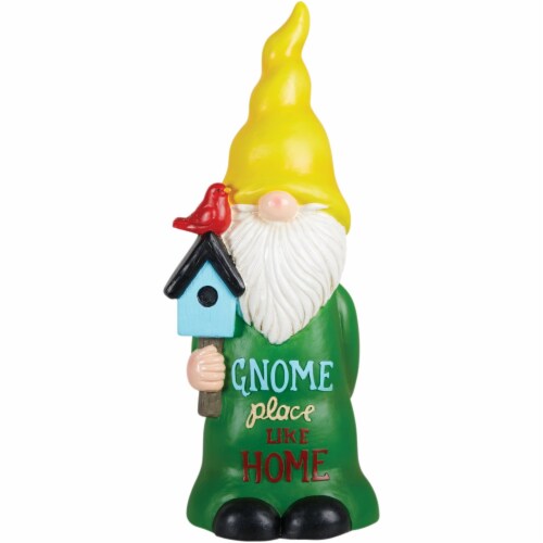 Alpine 24 In. H. MGO Gnome Statue with Gnome Place Like Home Verse ZTY120 Perspective: back