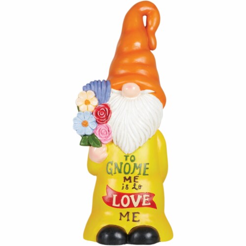 Alpine 24 In. H. MGO Gnome Statue with To Gnome Me Is To Love Me Verse ZTY122 Perspective: back