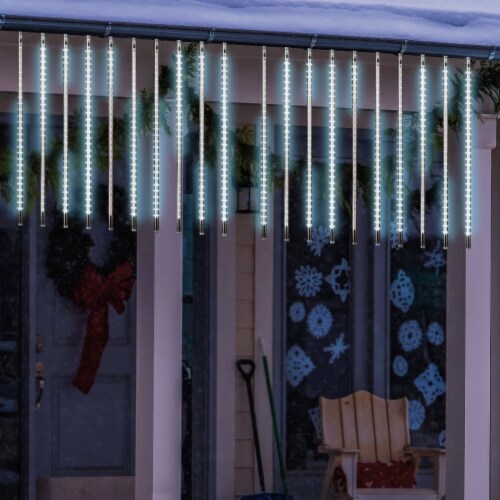 Alpine Blue & Cool White 540-Bulb Chasing LED 10-Icicle Light Set COR230BLWT-10 Perspective: back