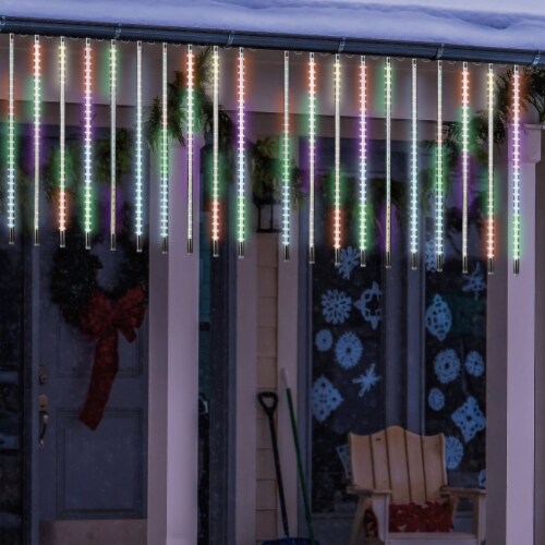 Alpine Multi 540-Bulb Chasing LED 10-Icicle Light Set COR230MC-10 Perspective: back