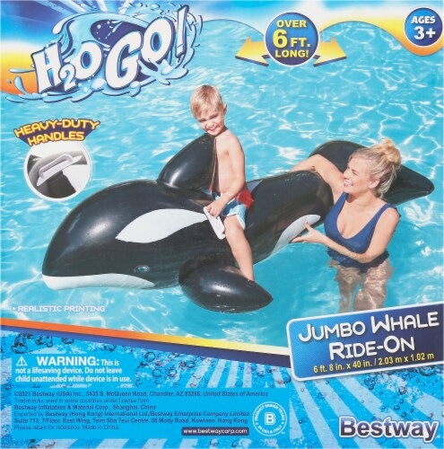 H2OGo!™ Jumbo Whale Rider - Black/White Perspective: back