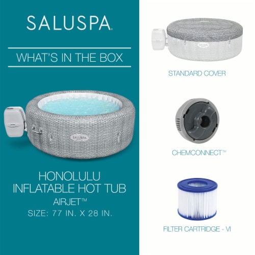 Bestway Honolulu SaluSpa 6 Person Inflatable Round Hot Tub Spa with 140 AirJets Perspective: back