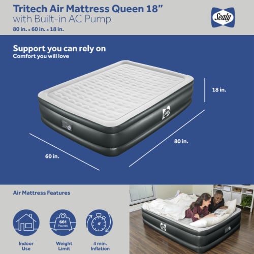 Sealy Tritech Queen Sized 18 Air Mattress Bed 2 Person w Built In AC Pump Bag 1 Piece Fred Meyer