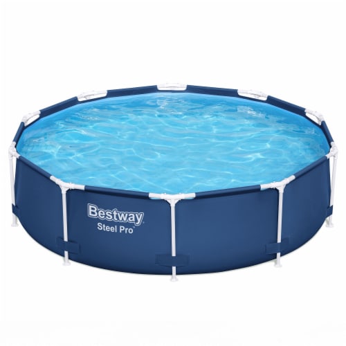 Bestway Steel Pro  Round Above Ground Swimming Pool Set with Filter Pump Perspective: back