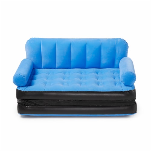 Bestway Multi Max Inflatable Air Couch or Double Bed with AC Air Pump, Blue Perspective: back