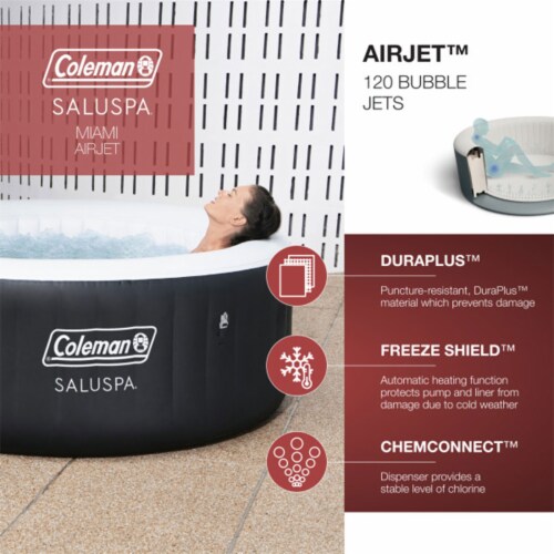 Coleman SaluSpa Miami AirJet Inflatable Round Hot Tub w/60 Soothing