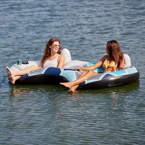 Bestway CoolerZ Rapid Rider Inflatable 2 Person Pool River Lake Tube Float,  Blue, 1 Piece - Ralphs