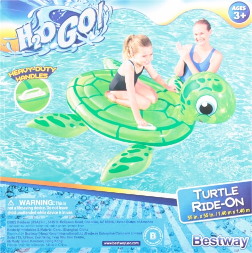 H2OGo!™ Turtle Ride-On Inflatable Pool Toy Perspective: back