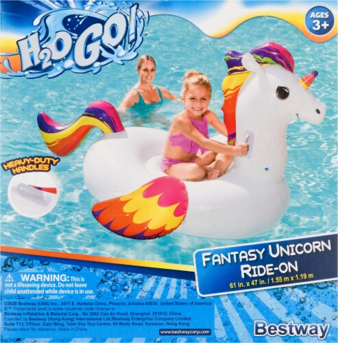 H2OGo!™ Fantasy Unicorn Ride-On Pool Float Perspective: back