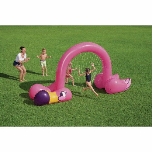 H20GO! 11 Ft. 2 In. x 43 In. x 6 Ft. 4 In. Jumbo Flamingo Sprinkler 52382E Perspective: back