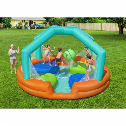Bestway H2OGO! Dodge & Drench Kids Inflatable Outdoor Water Park with Air Blower Perspective: back
