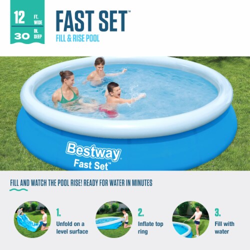 strukturelt loft tæt Bestway Fast Set Up 12ft x 30in Inflatable Above Ground Pool with Pump &  Filter, 1 Piece - Fry's Food Stores